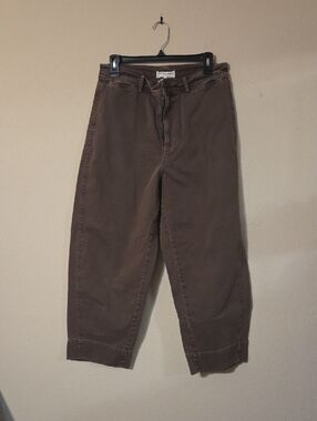 Casual Brown High-Rise Chino Pants